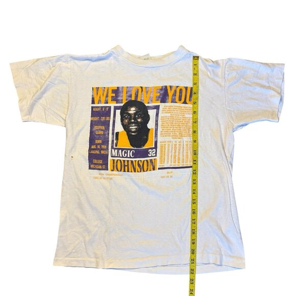 Vintage Magic Johnson T Shirt Tee Youth Sz M LA Lakers NBA Basketball Kids - Picture 7 of 13